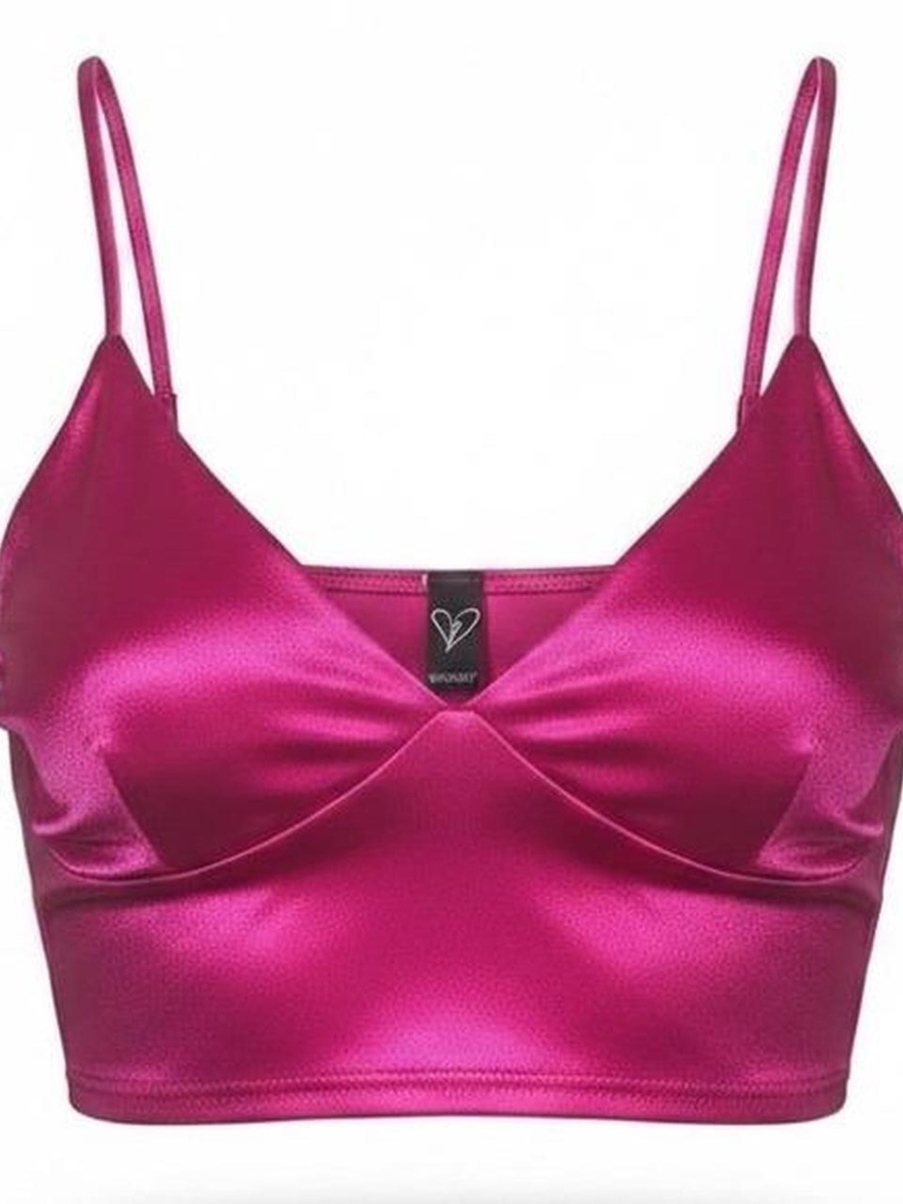 Windsor satin fuchsia crop top with adjustable straps